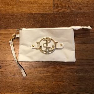 NWOT Canvas wristlet with gold anchor